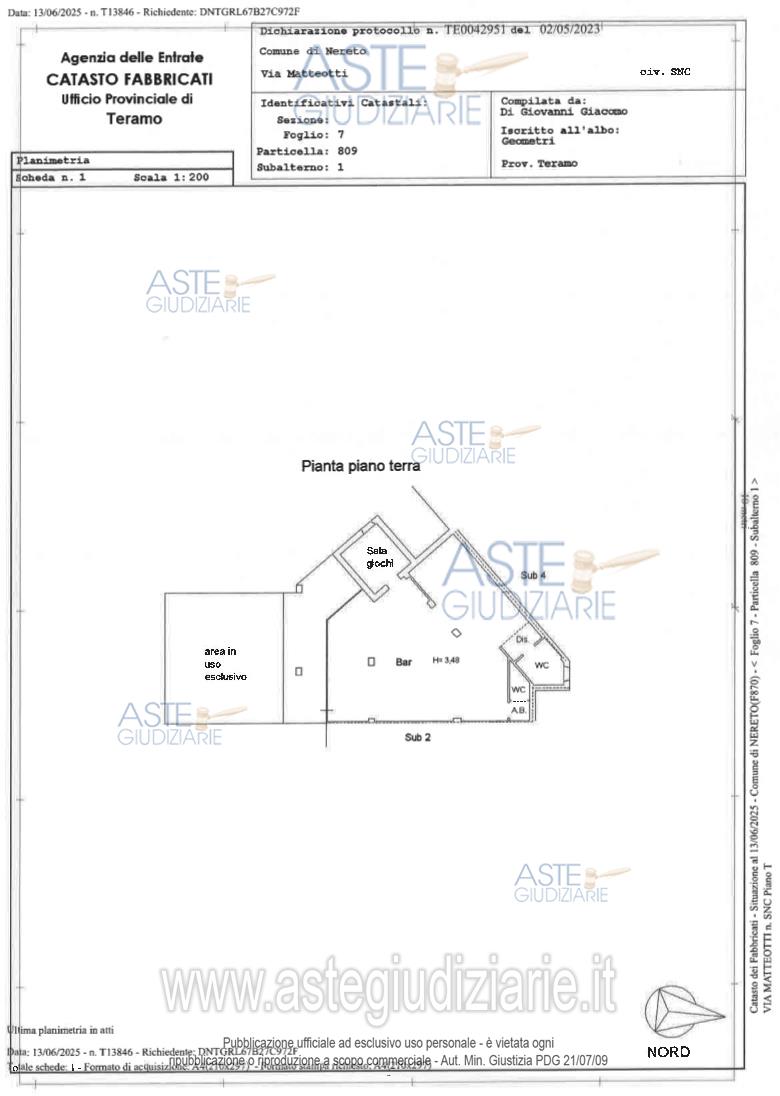 Planimetria del bene