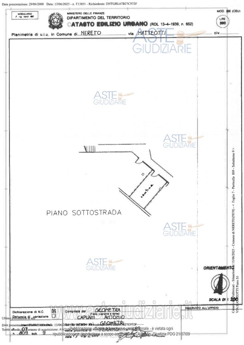 Planimetria del bene