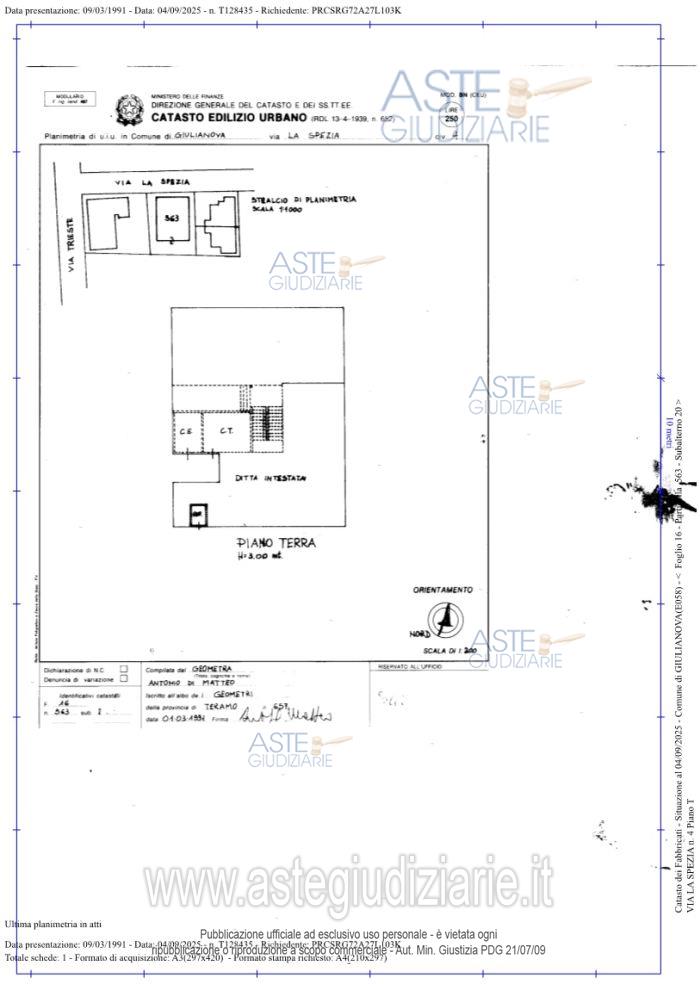 Planimetria del bene