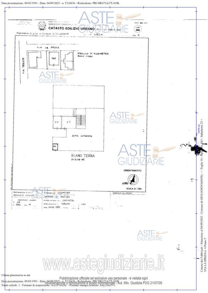 Planimetria del bene