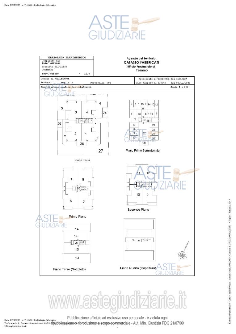 Planimetria del bene