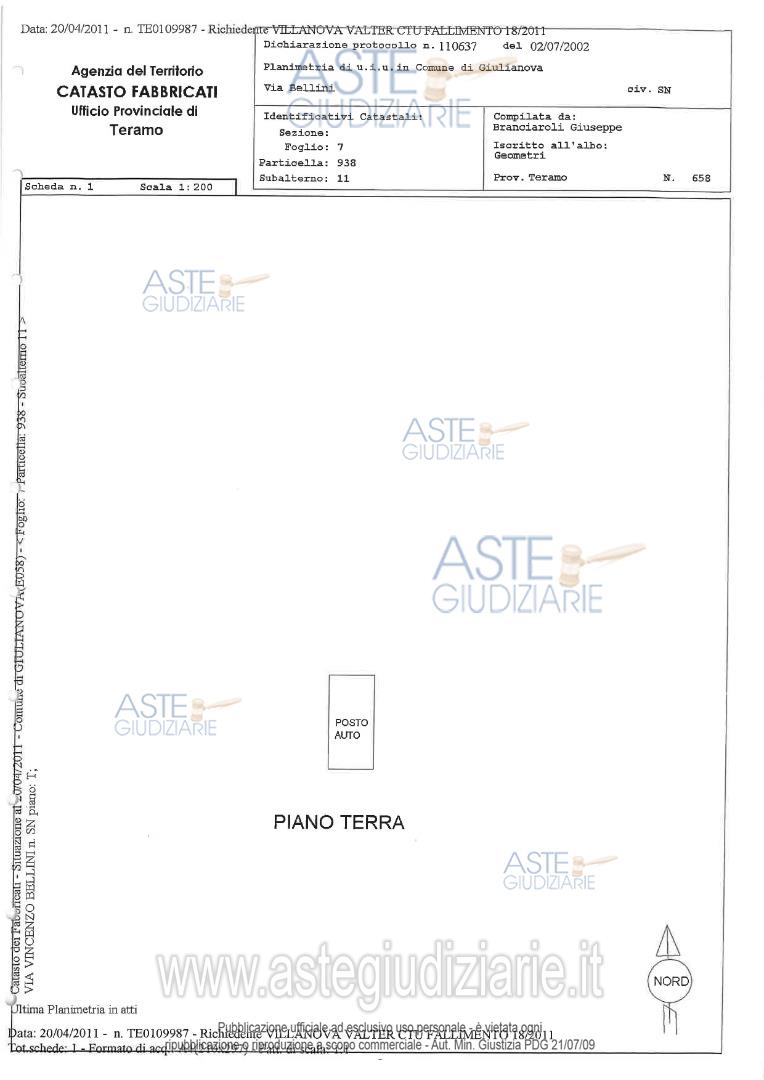 Planimetria del bene