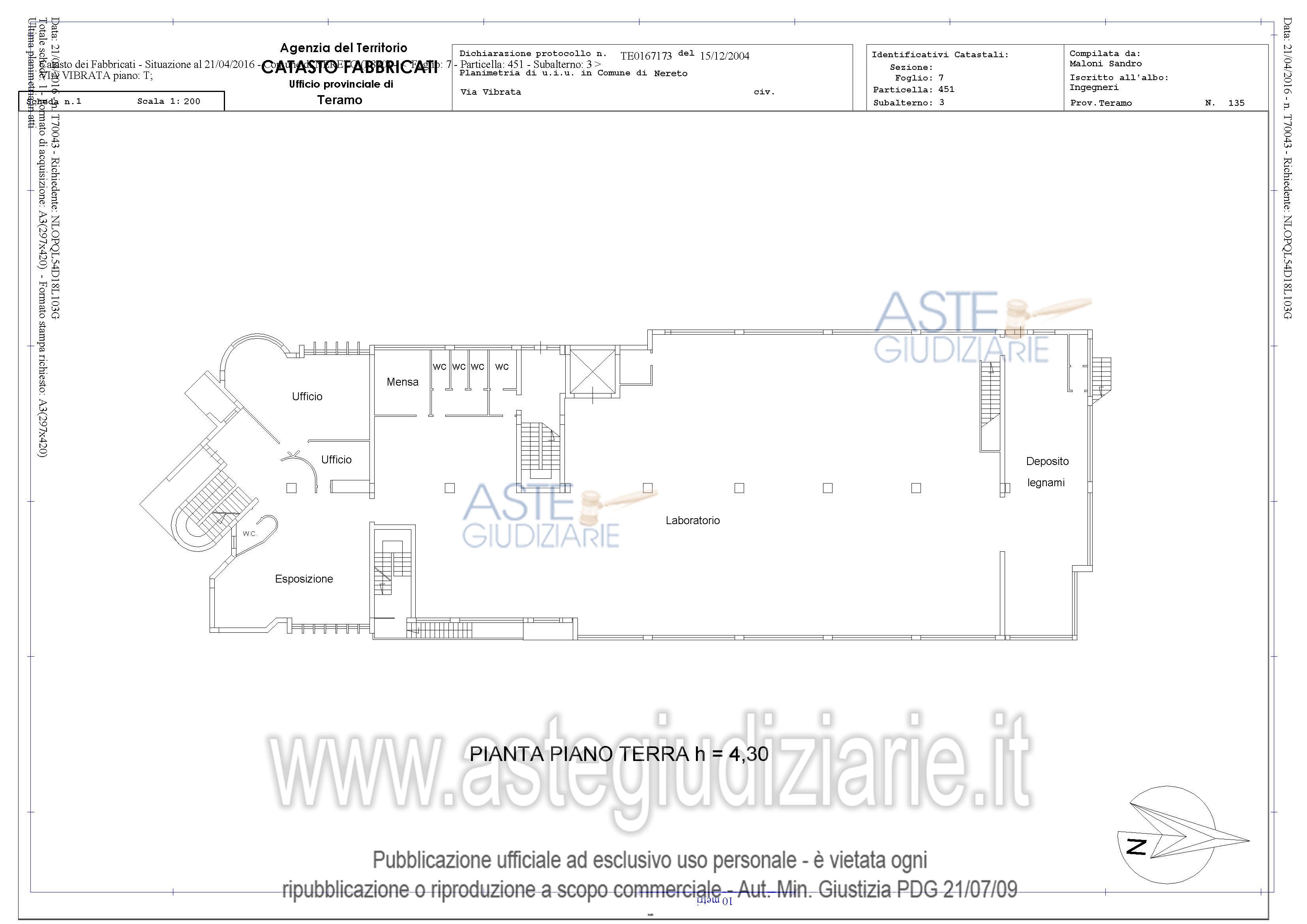 Planimetria del bene