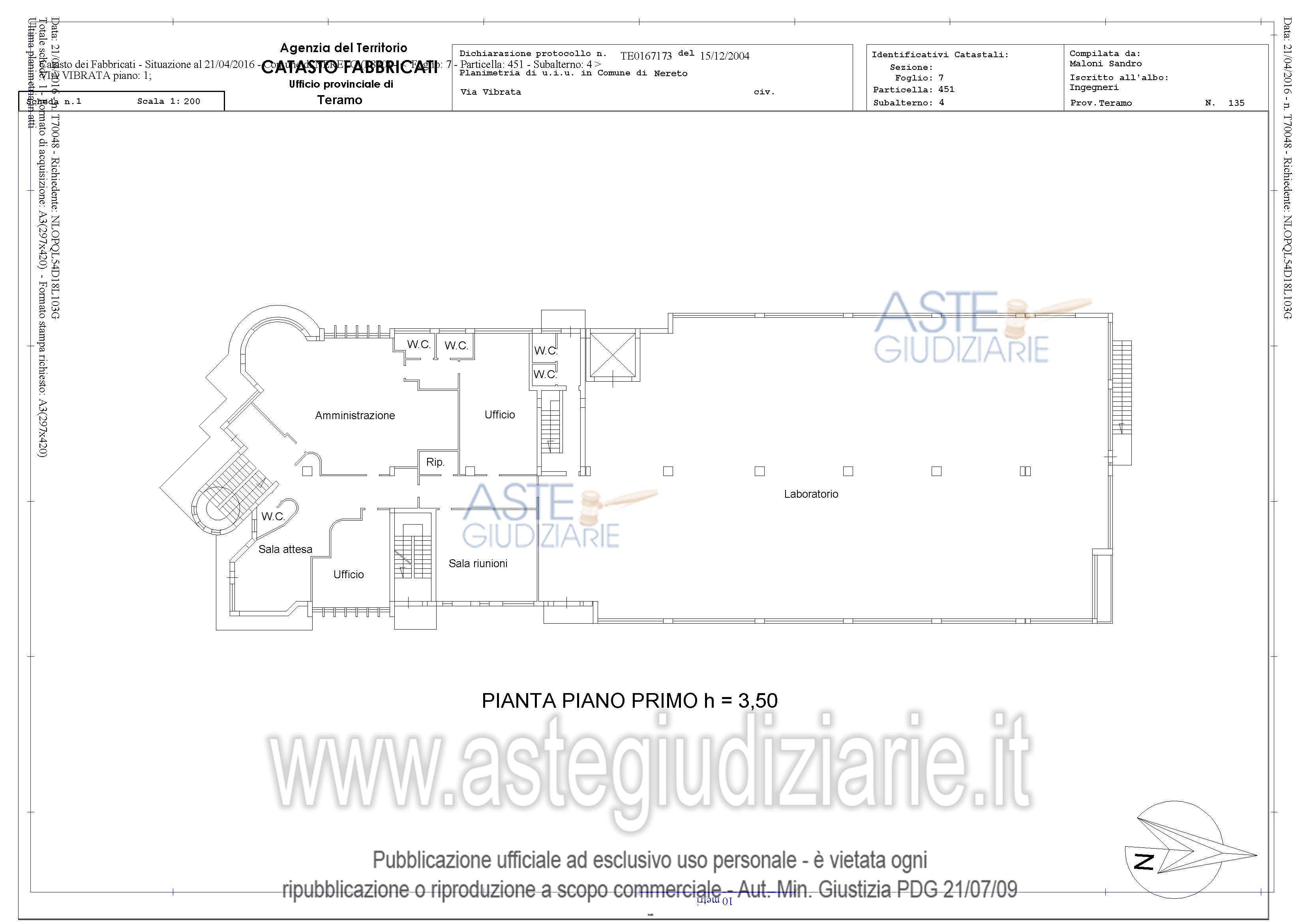Planimetria del bene