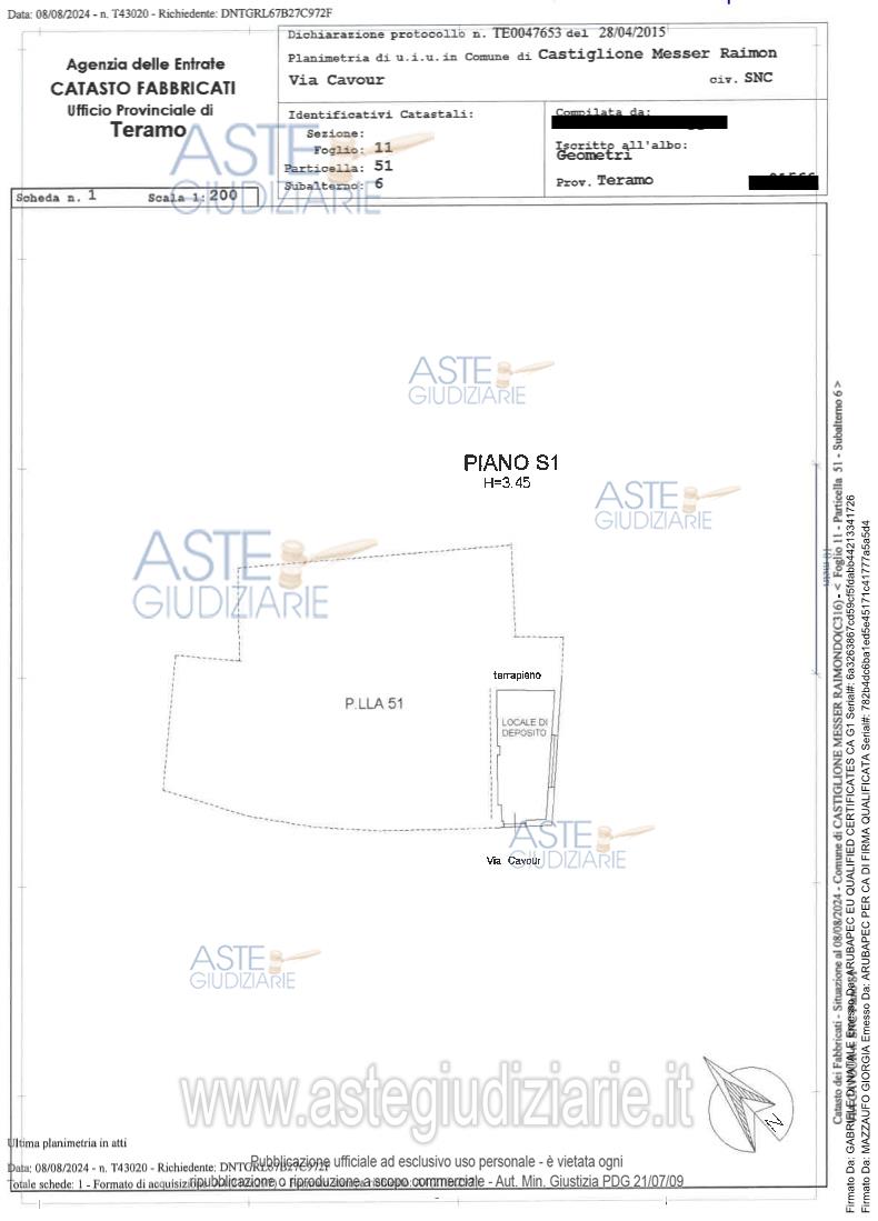 Planimetria del bene