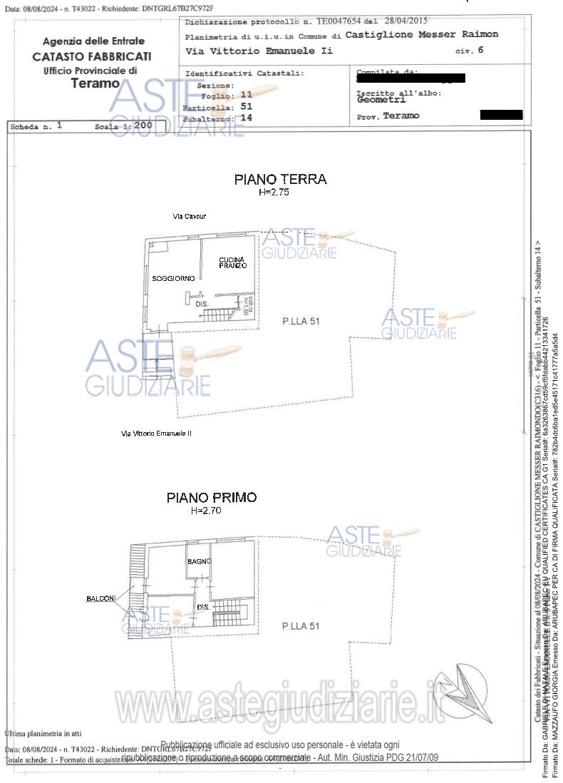 Planimetria del bene