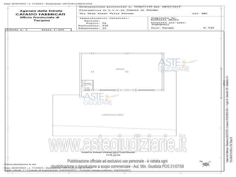 Planimetria del bene