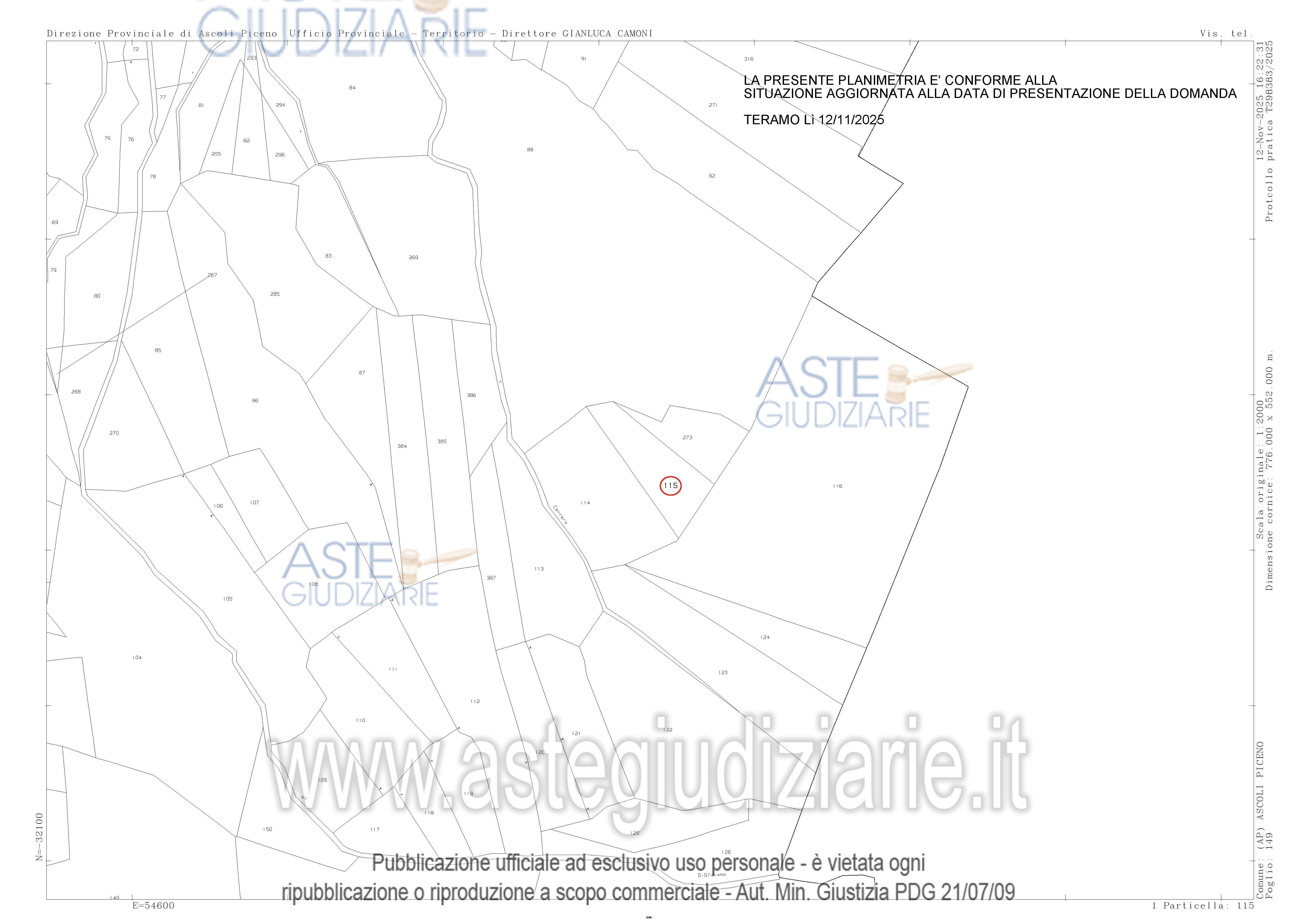 Planimetria del bene