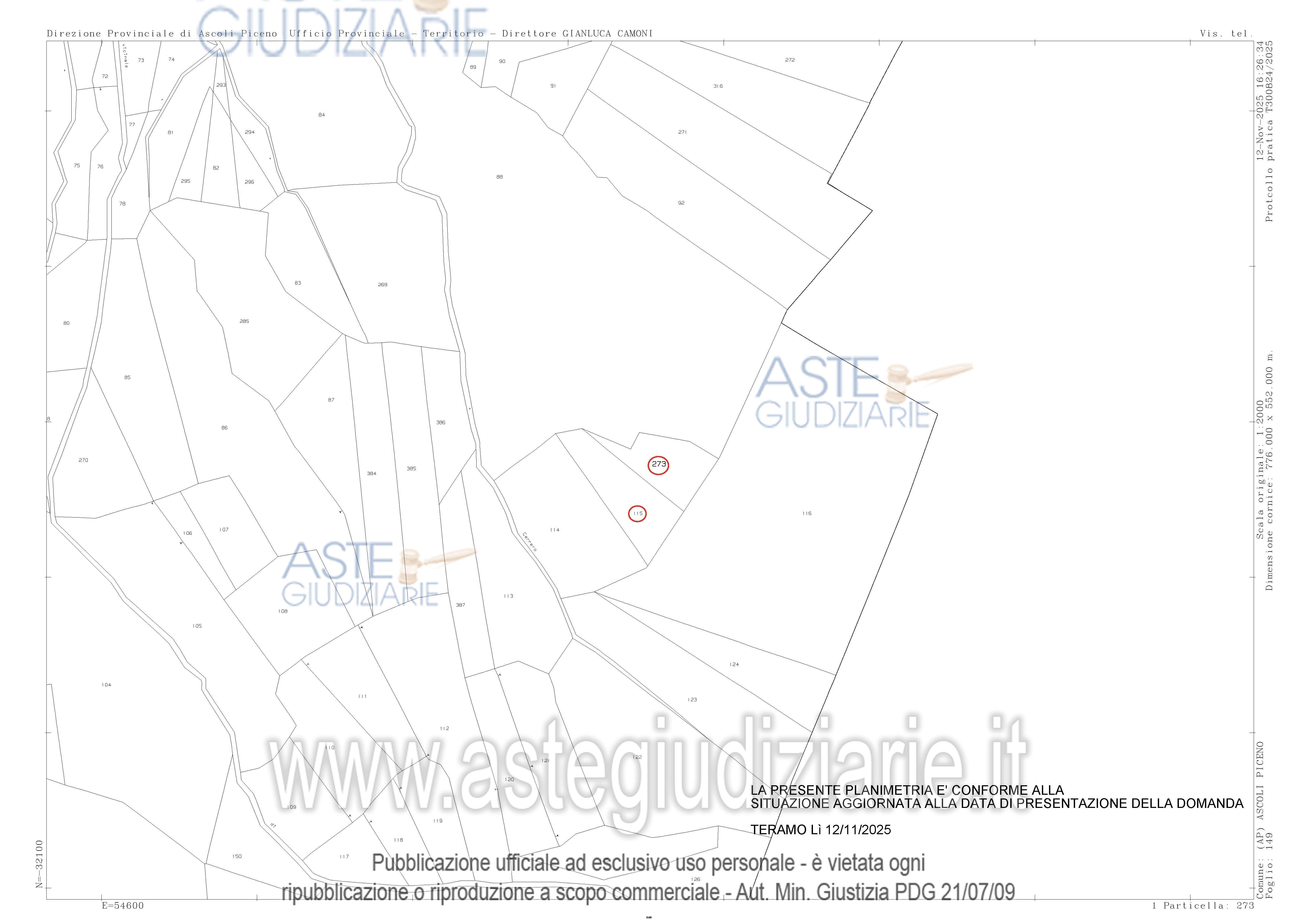 Planimetria del bene