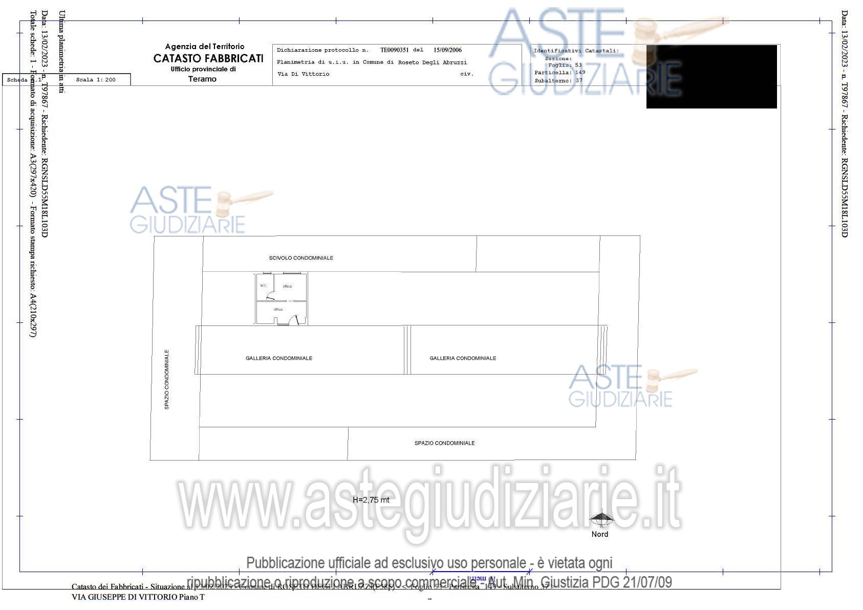 Planimetria del bene
