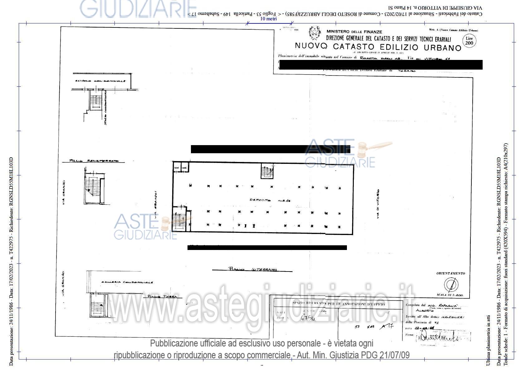 Planimetria del bene