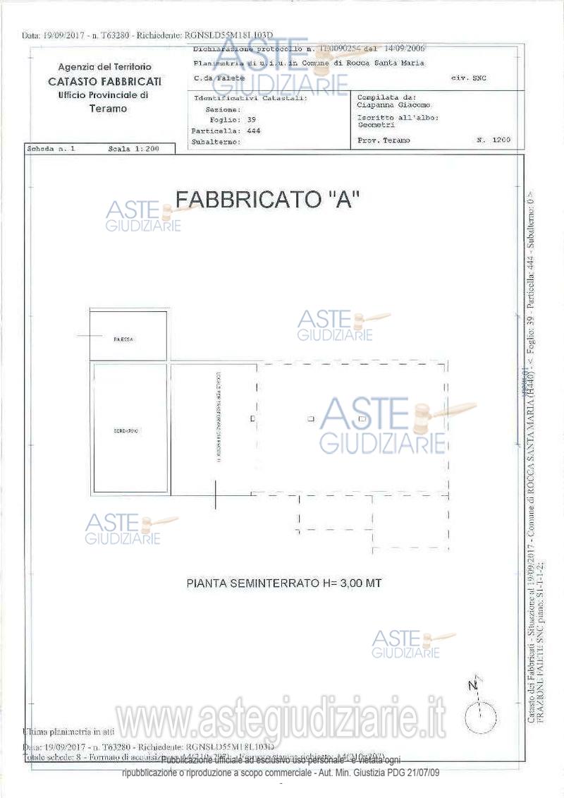 Planimetria del bene