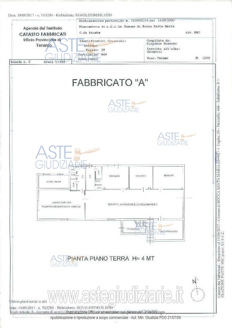 Planimetria del bene