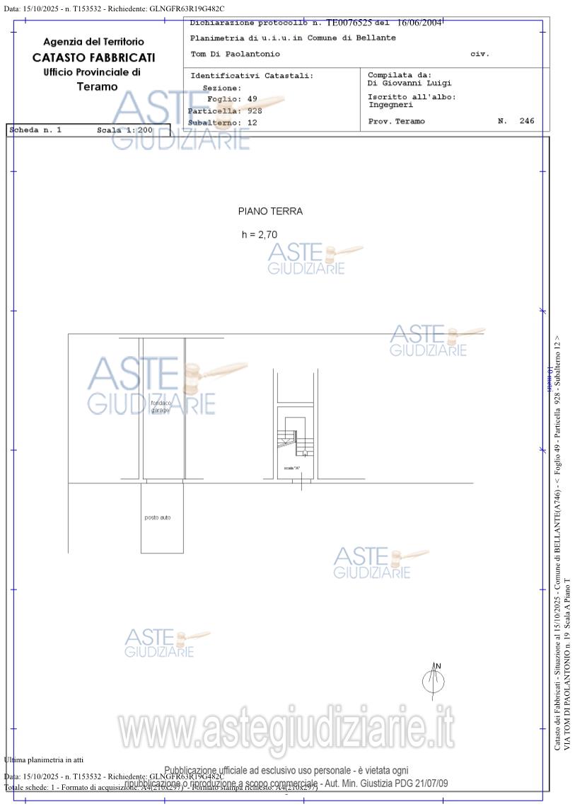 Planimetria del bene