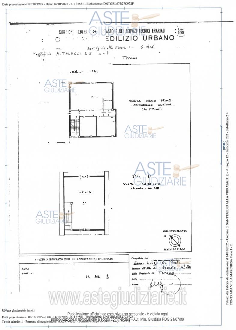 Planimetria del bene