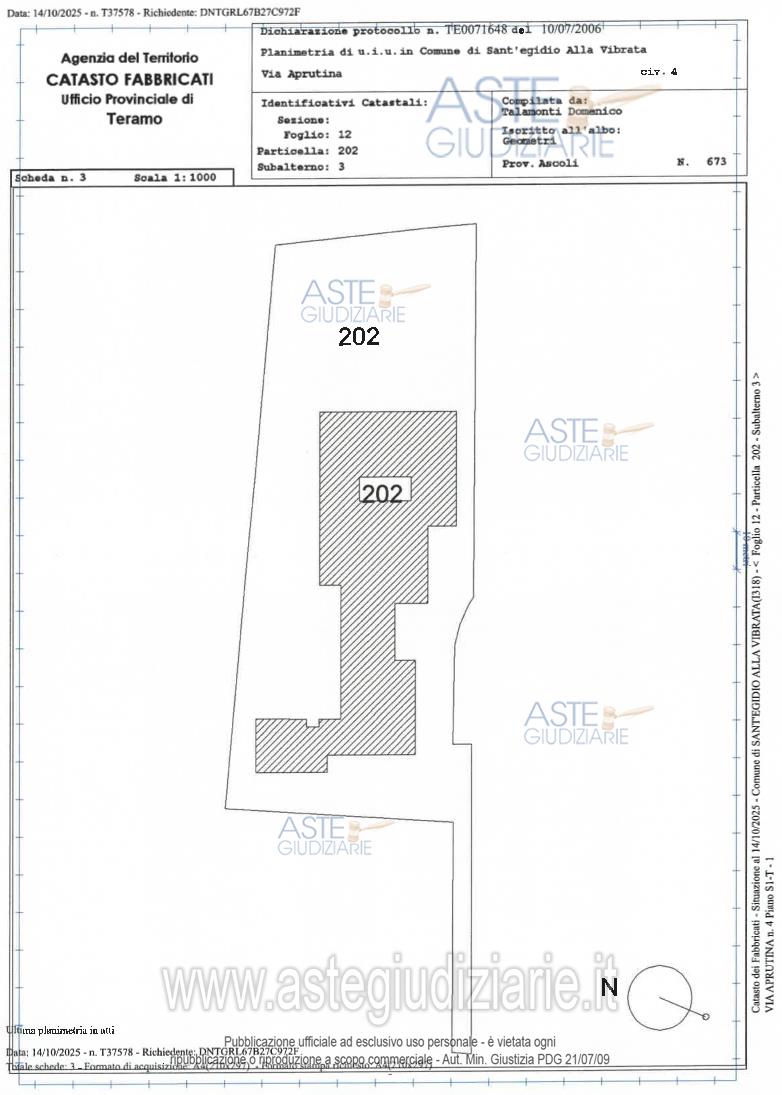 Planimetria del bene