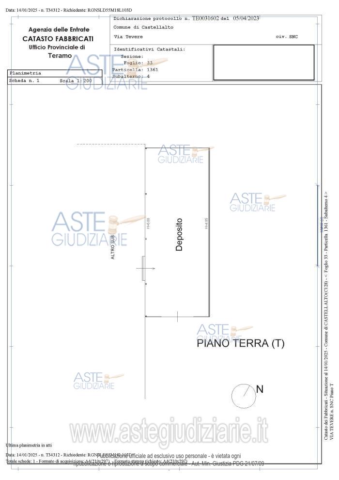 Planimetria del bene