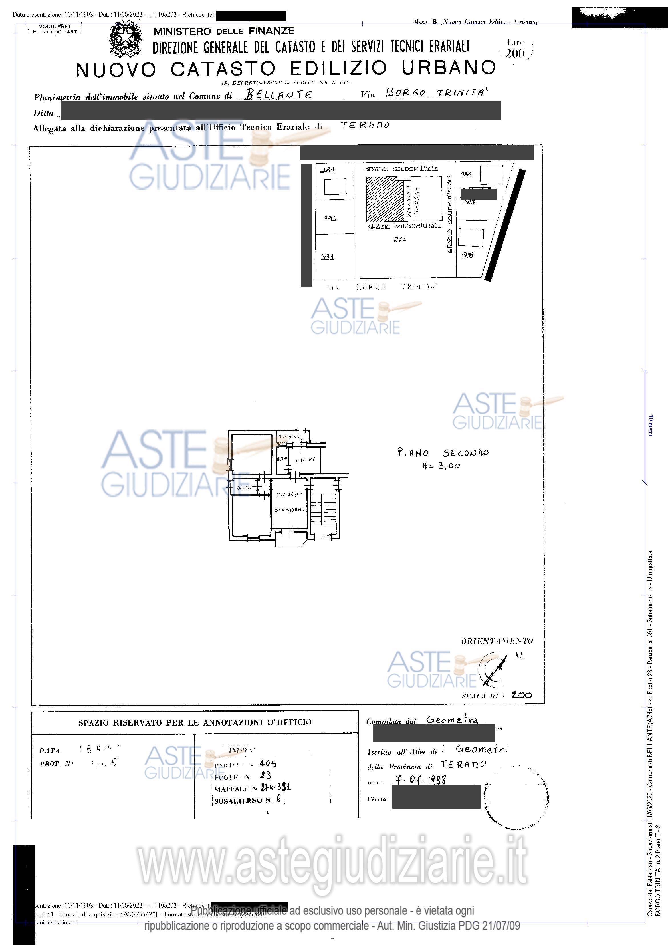 Planimetria del bene