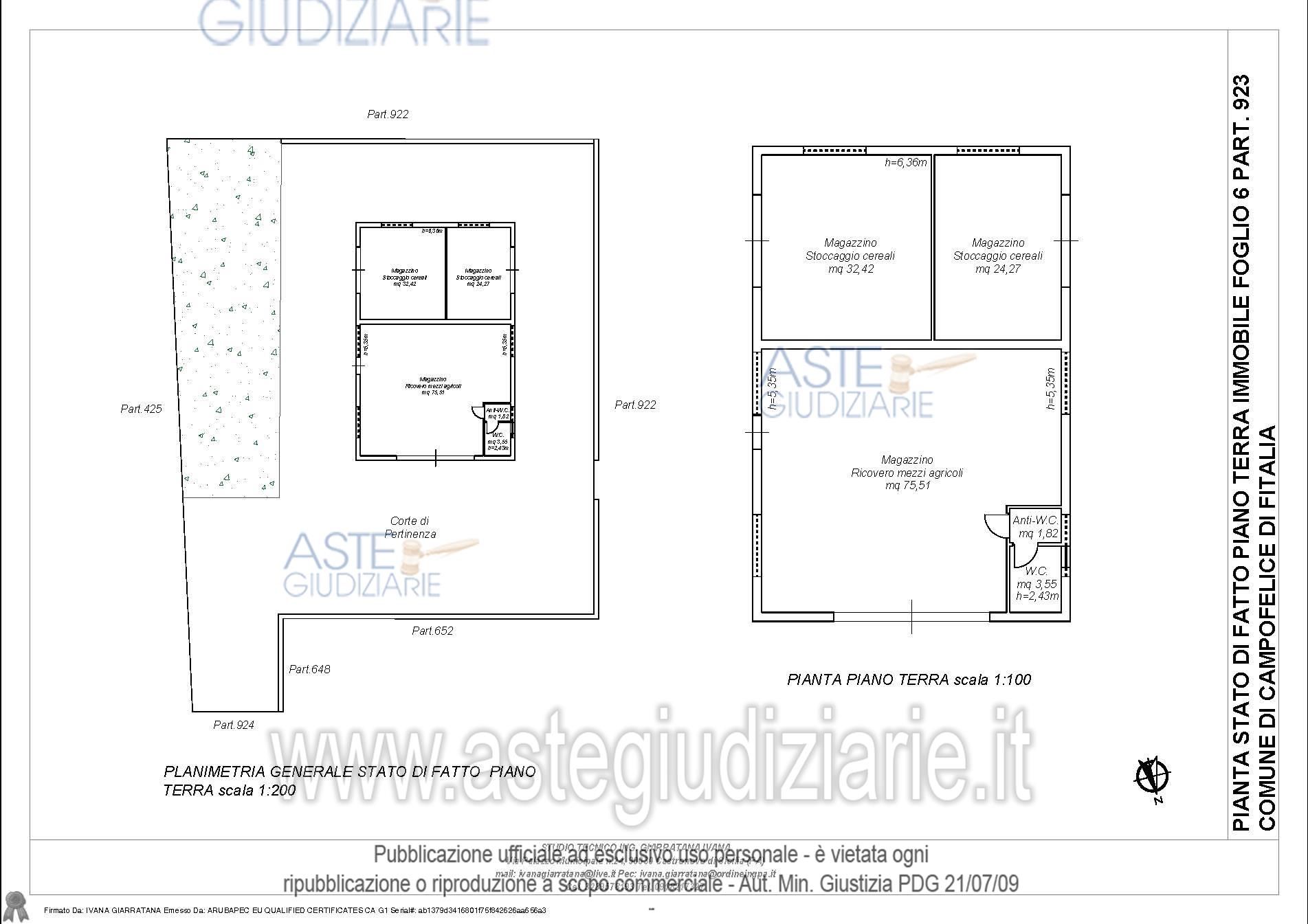 Planimetria del bene