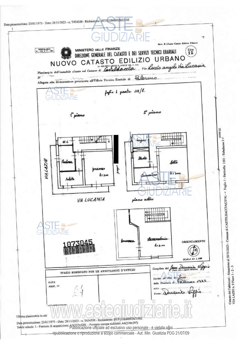 Planimetria del bene