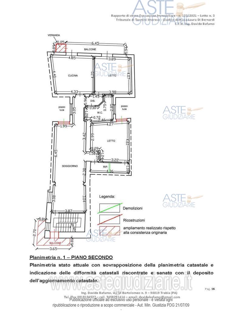 Planimetria del bene