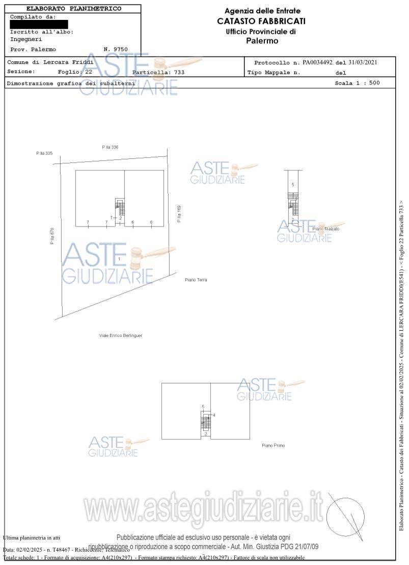 Planimetria del bene
