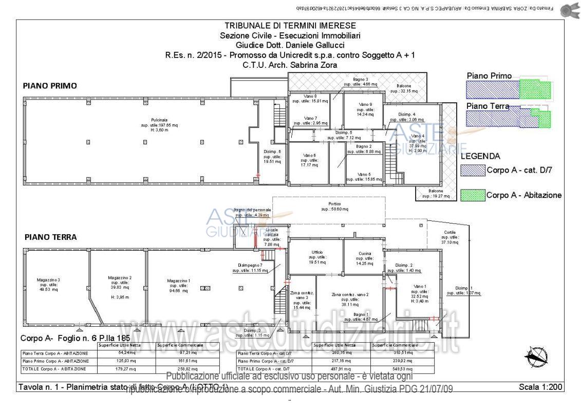 Planimetria del bene