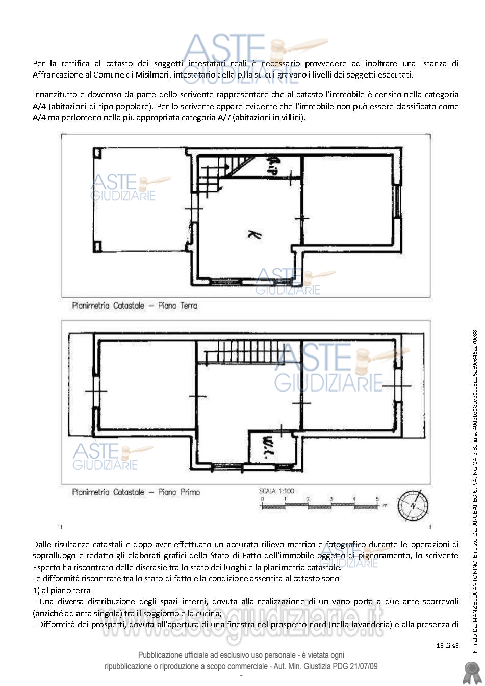Planimetria del bene
