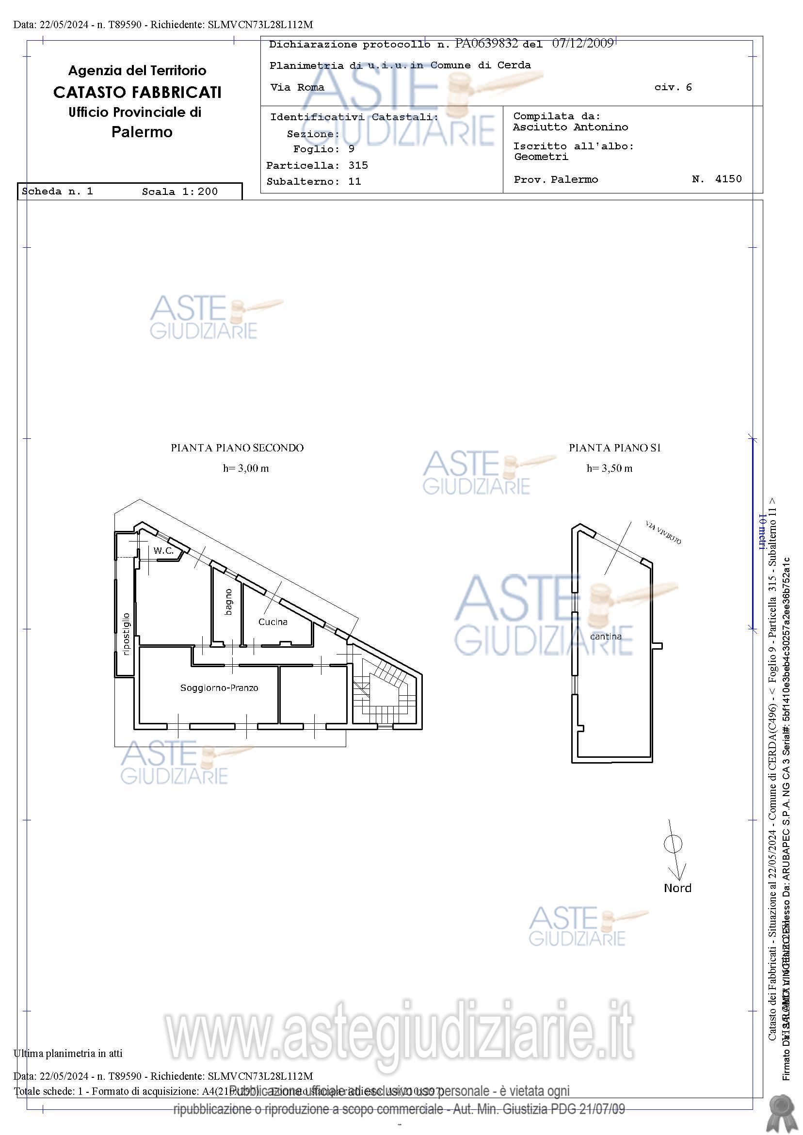 Planimetria del bene