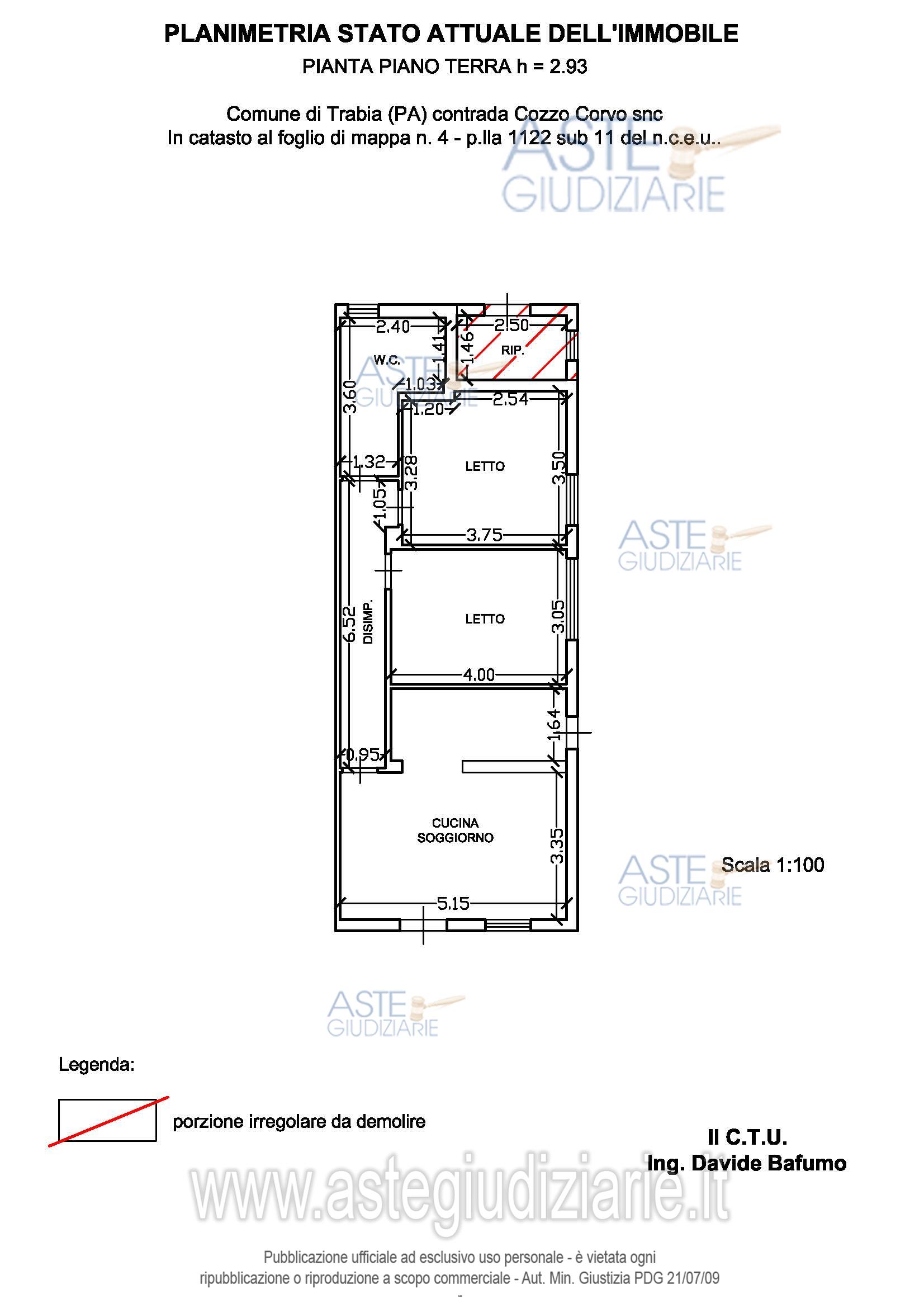 Planimetria del bene