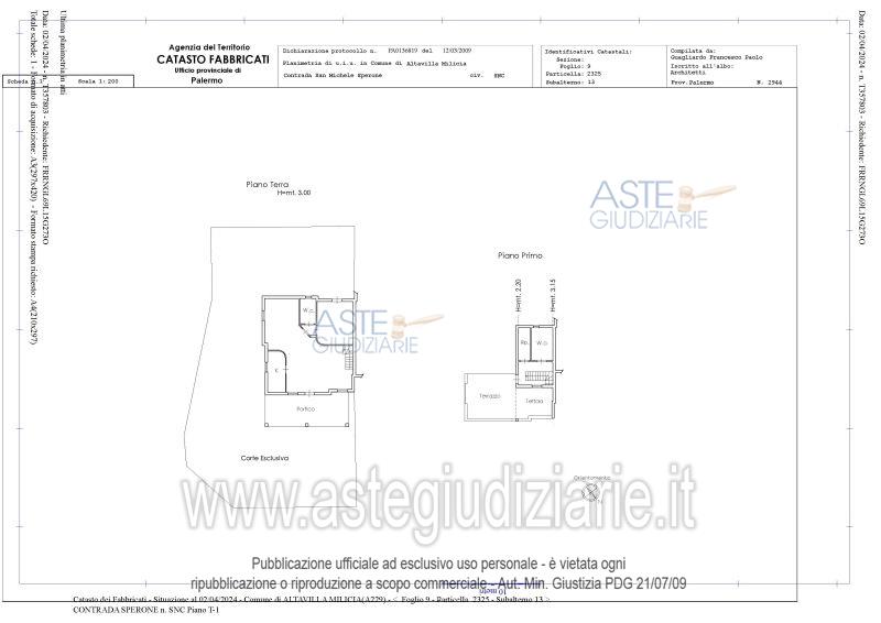 Planimetria del bene