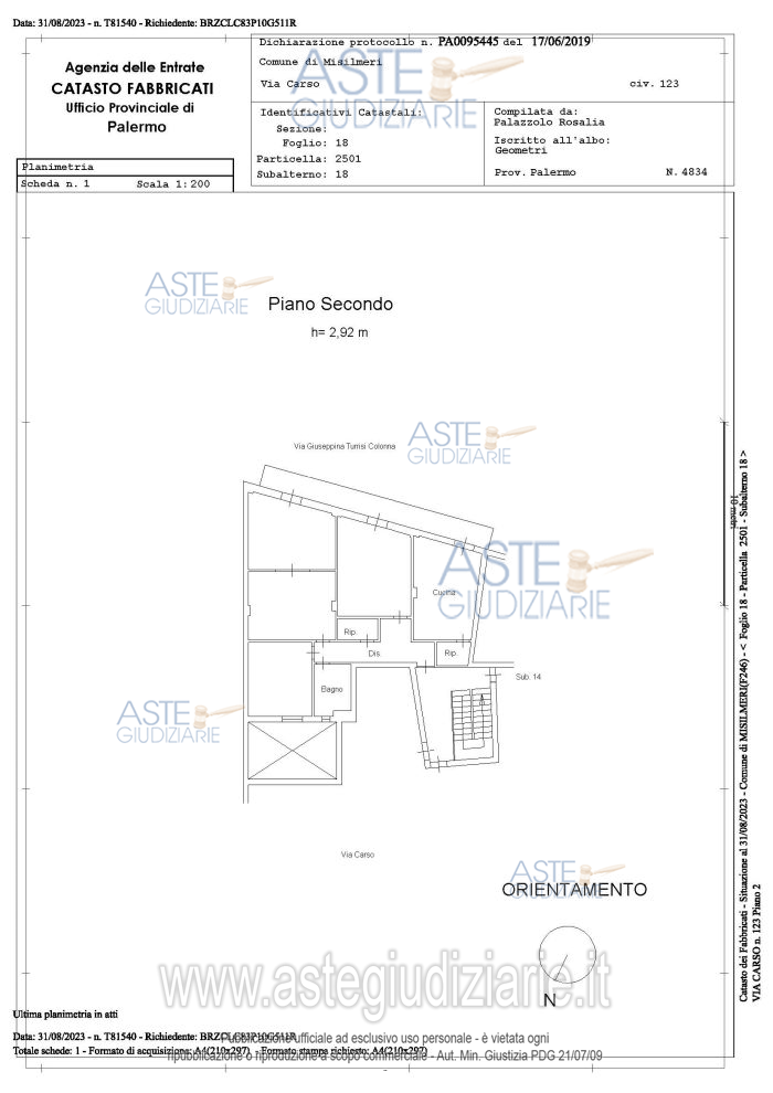 Planimetria del bene