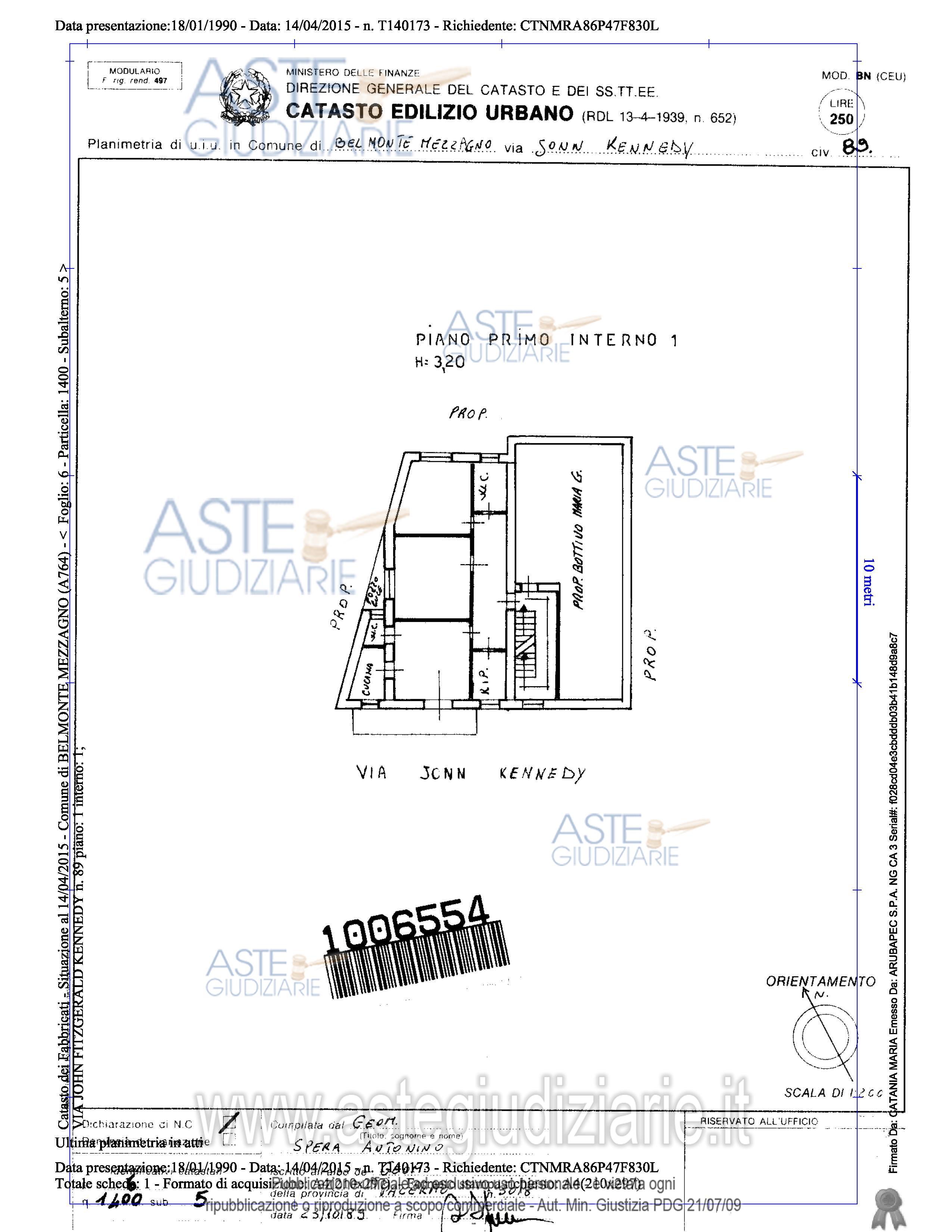 Planimetria del bene