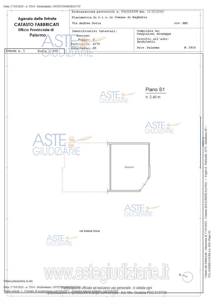 Planimetria del bene