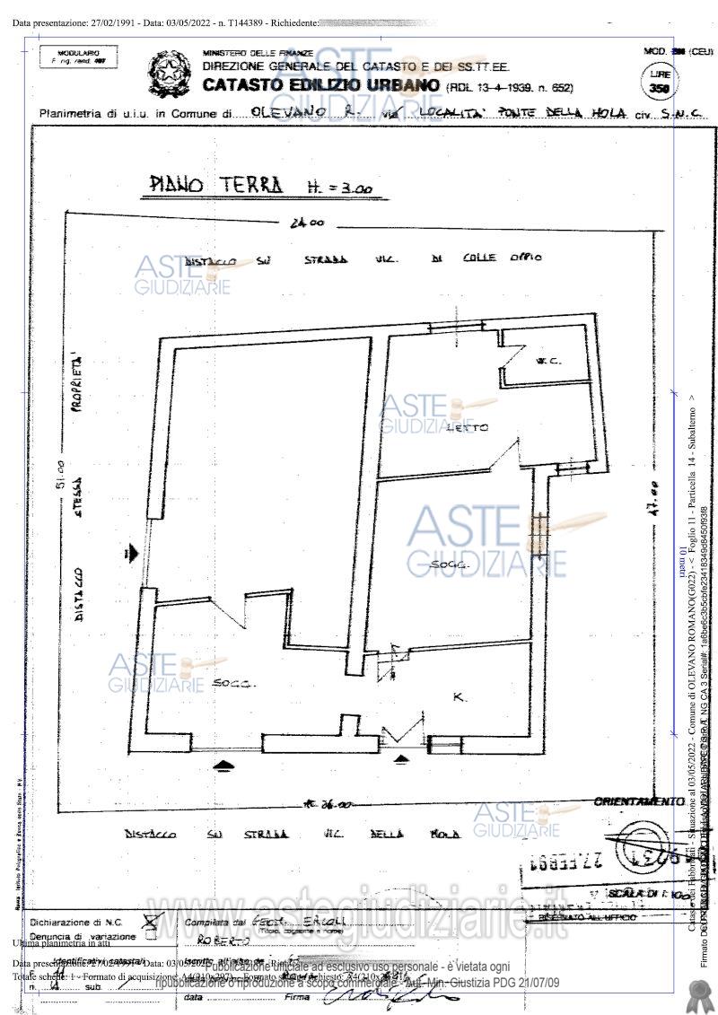 Planimetria del bene