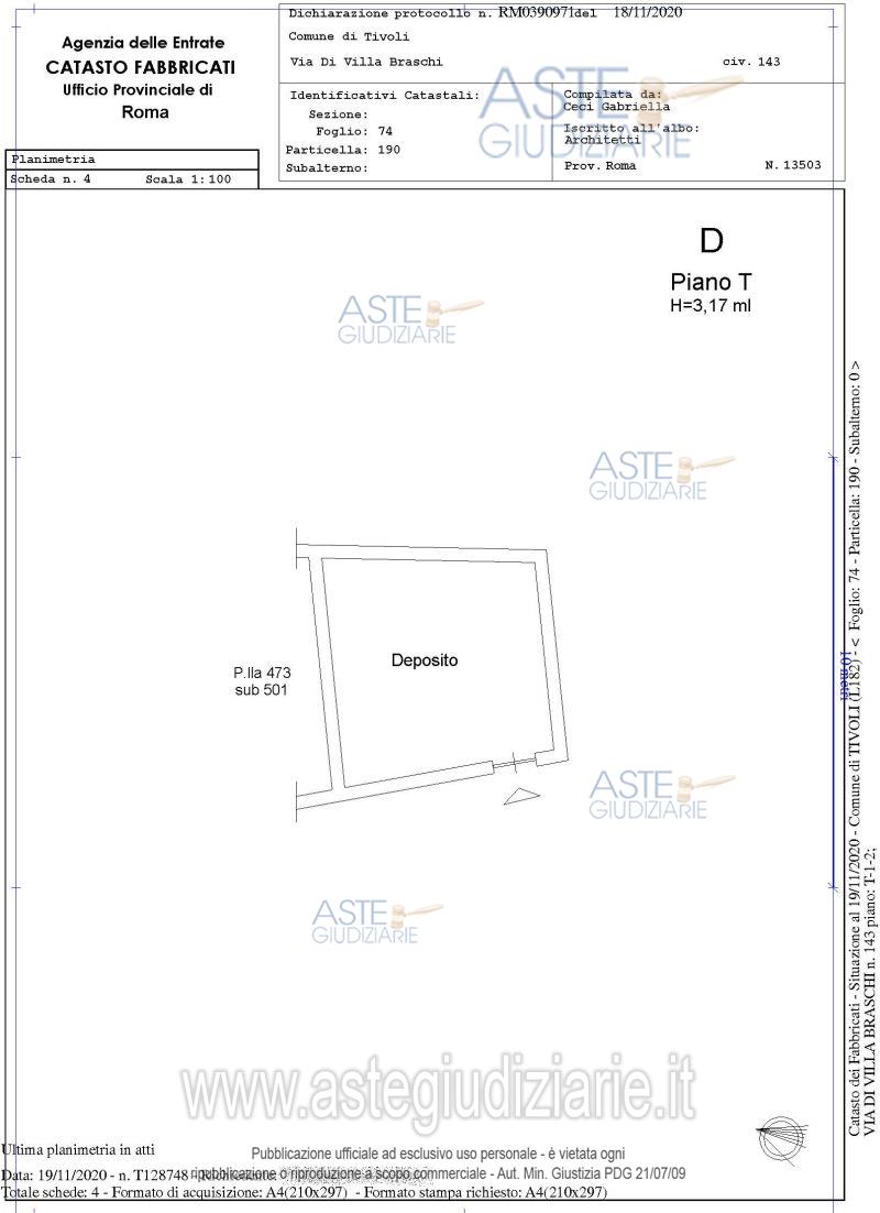 Planimetria del bene