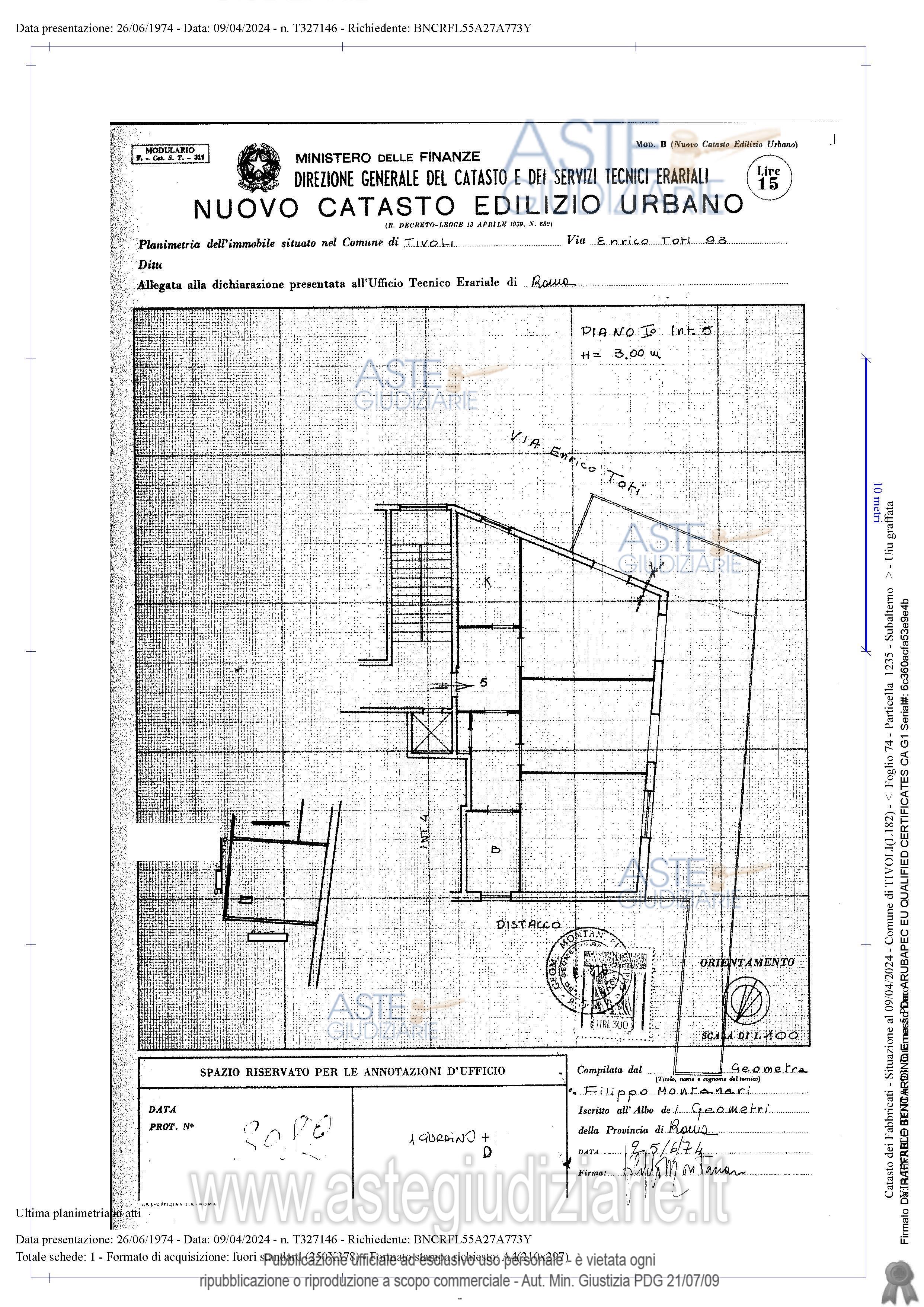 Planimetria del bene