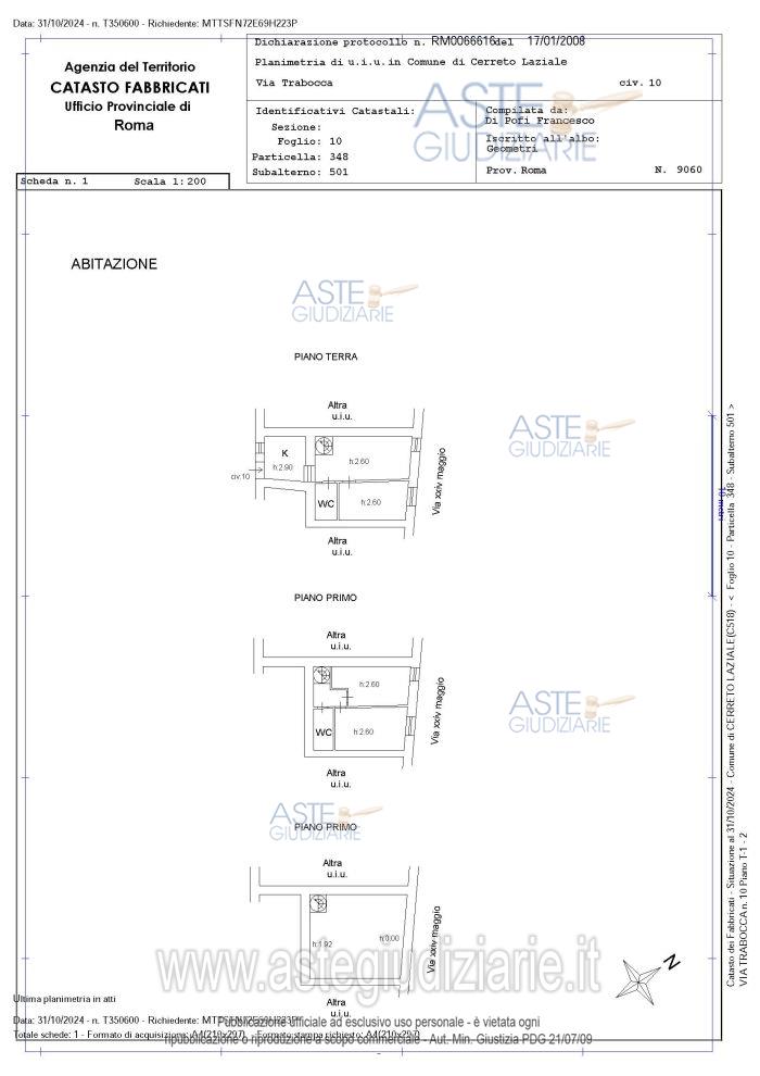 Planimetria del bene