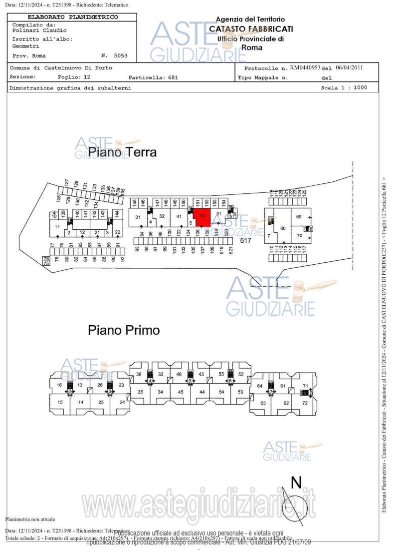 Planimetria del bene