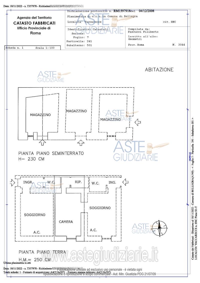 Planimetria del bene