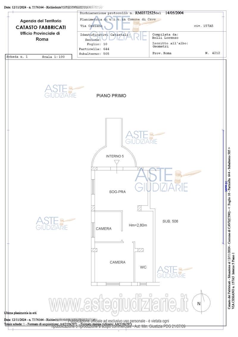Planimetria del bene