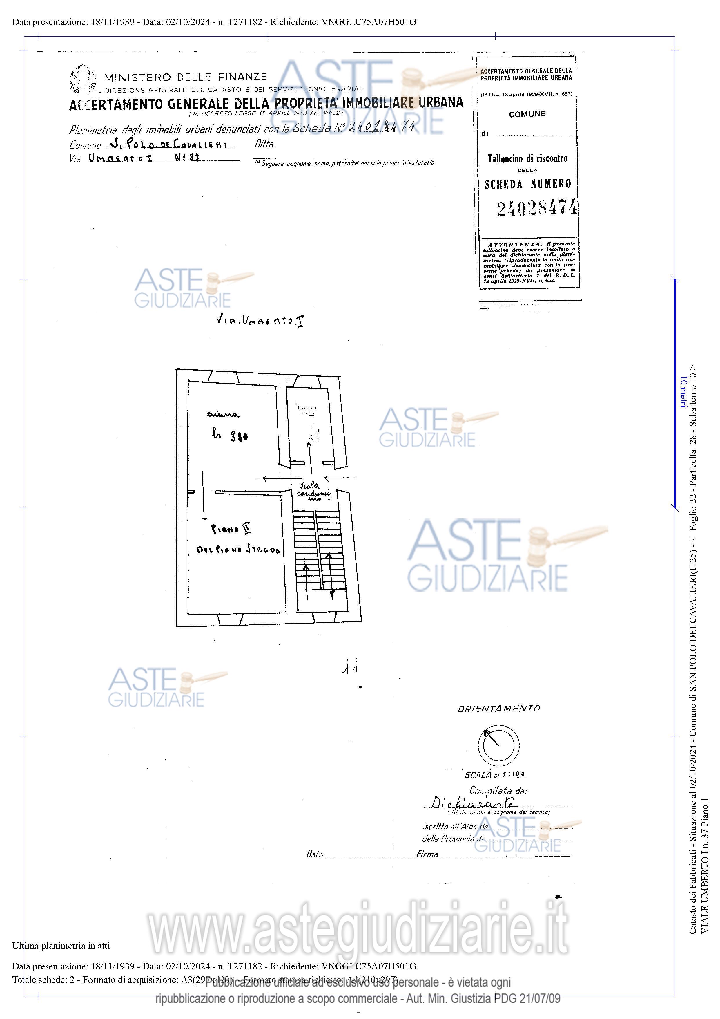 Planimetria del bene