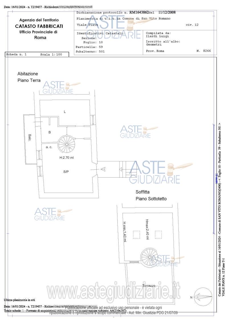 Planimetria del bene