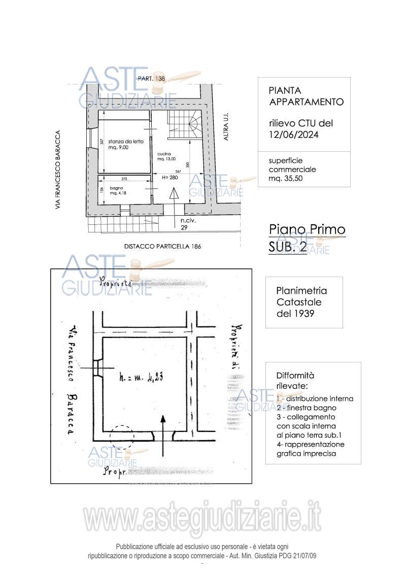 Planimetria del bene