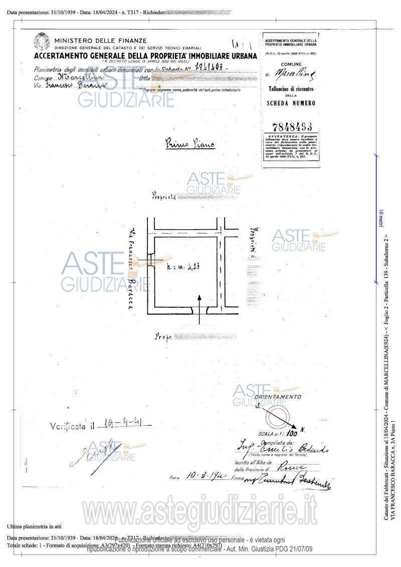 Planimetria del bene