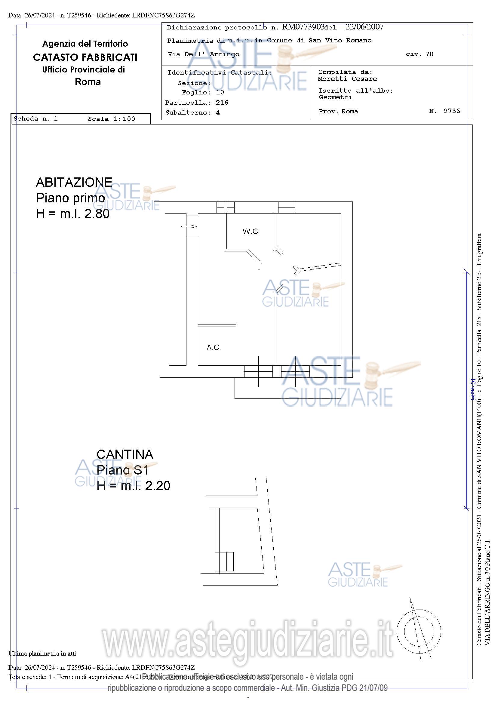 Planimetria del bene