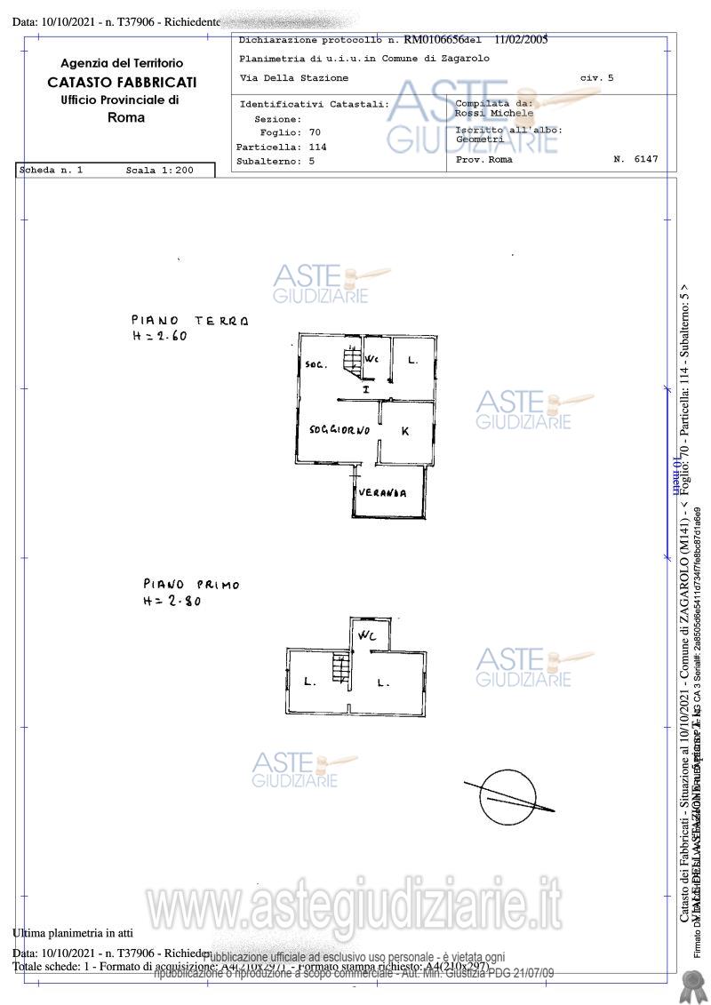 Planimetria del bene