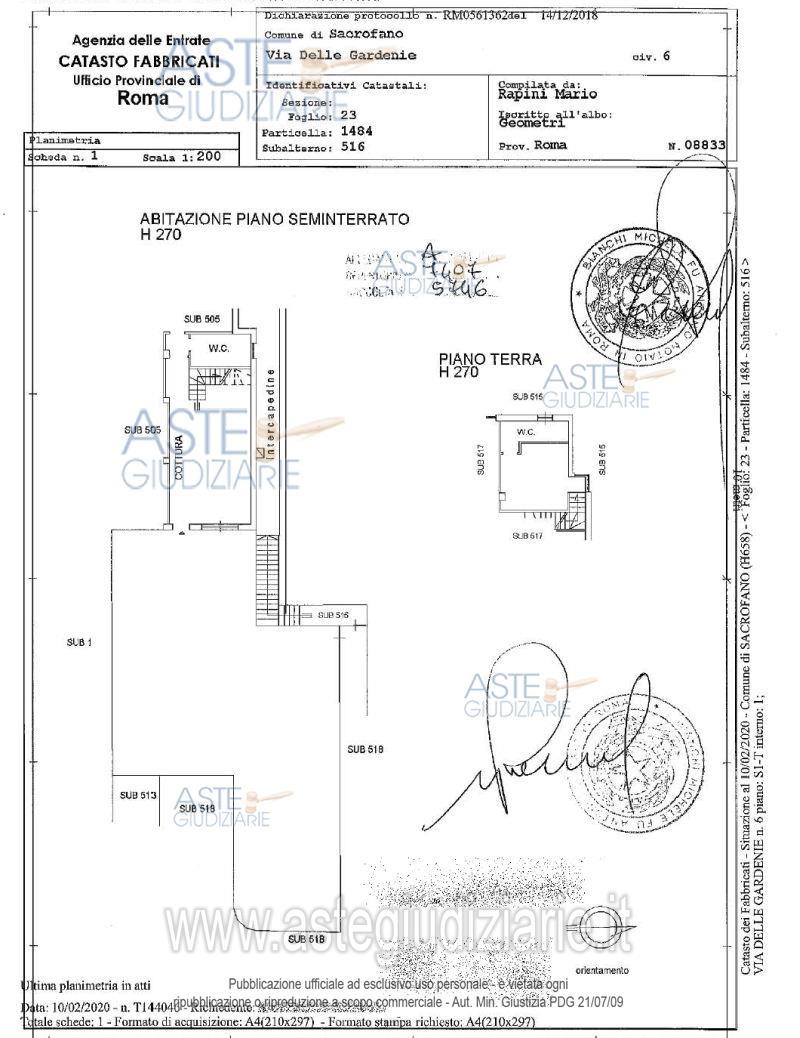 Planimetria del bene