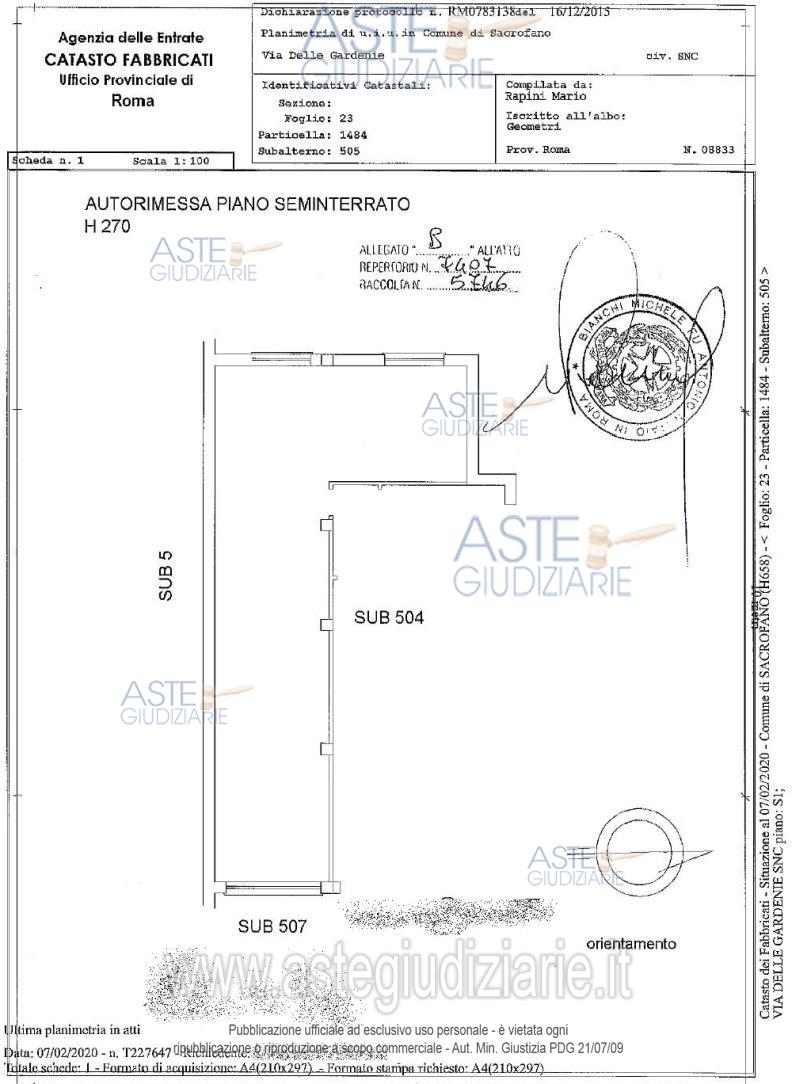 Planimetria del bene