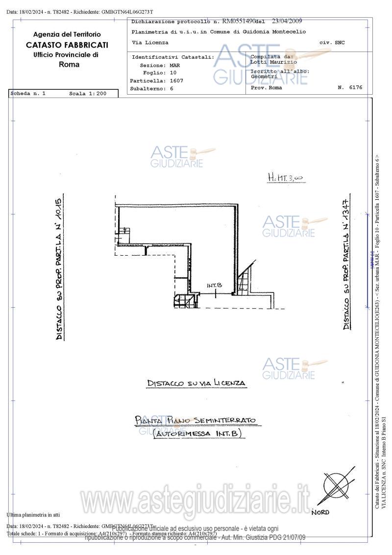 Planimetria del bene